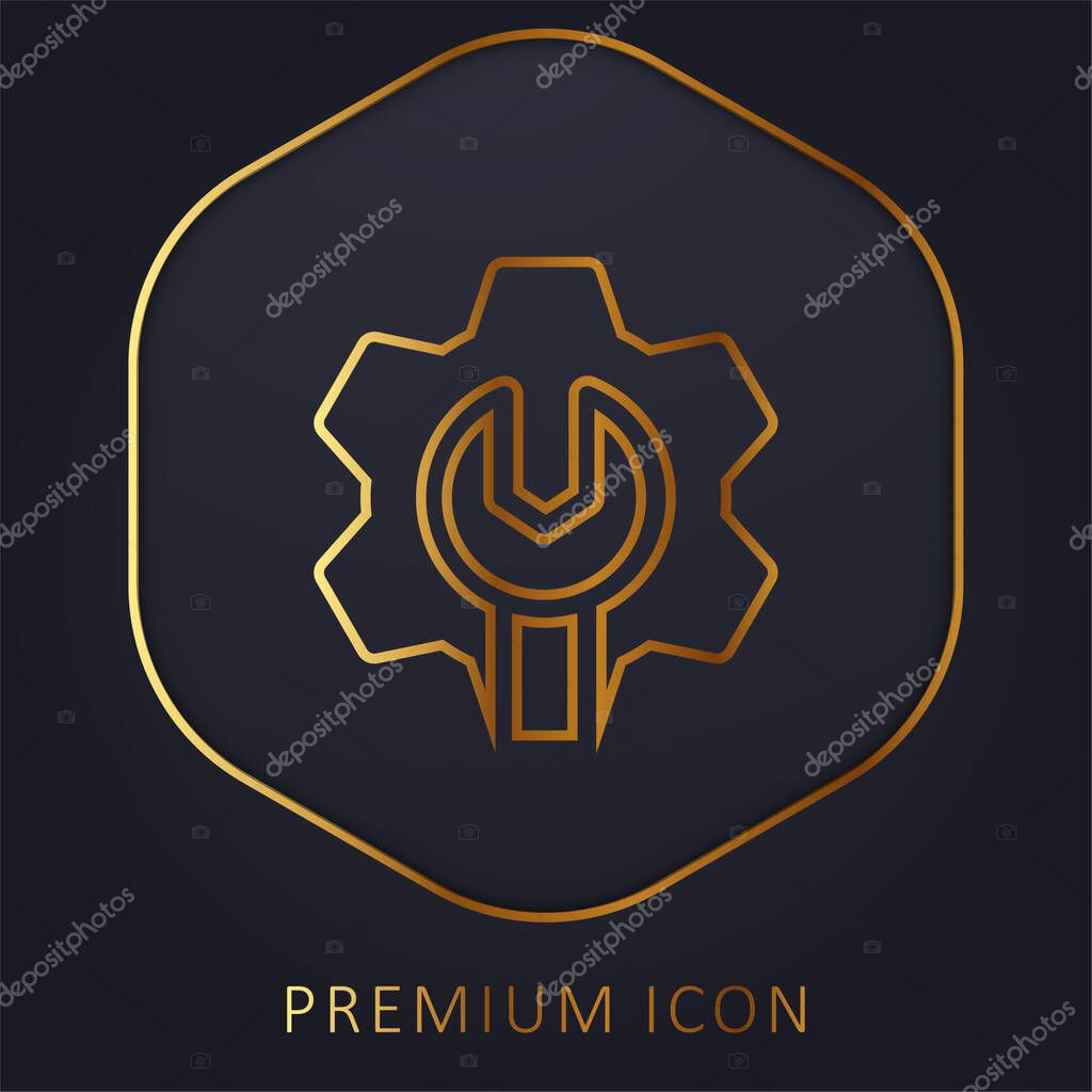 Admin golden line premium logo or icon
