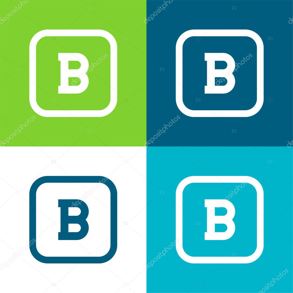Bold Button Flat four color minimal icon set