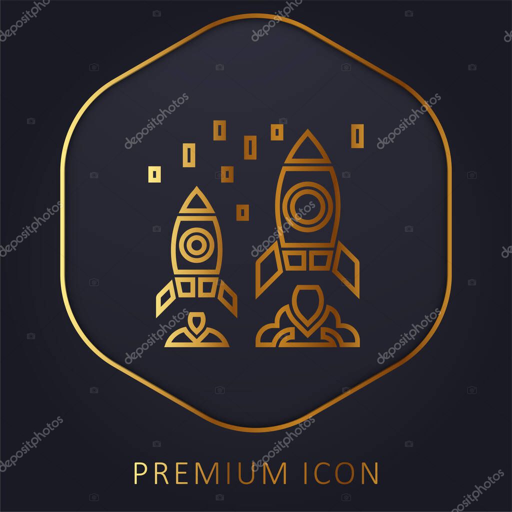Advantage golden line premium logo or icon