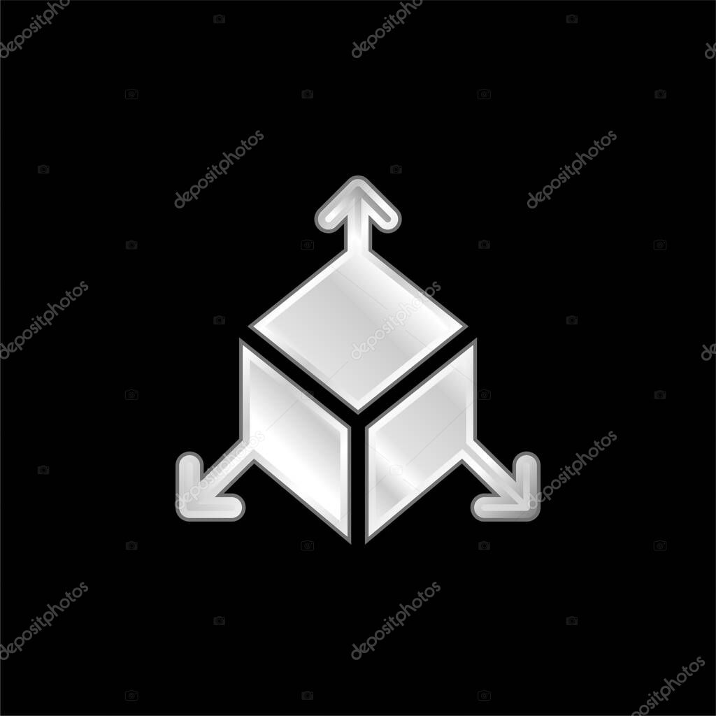 3d silver plated metallic icon