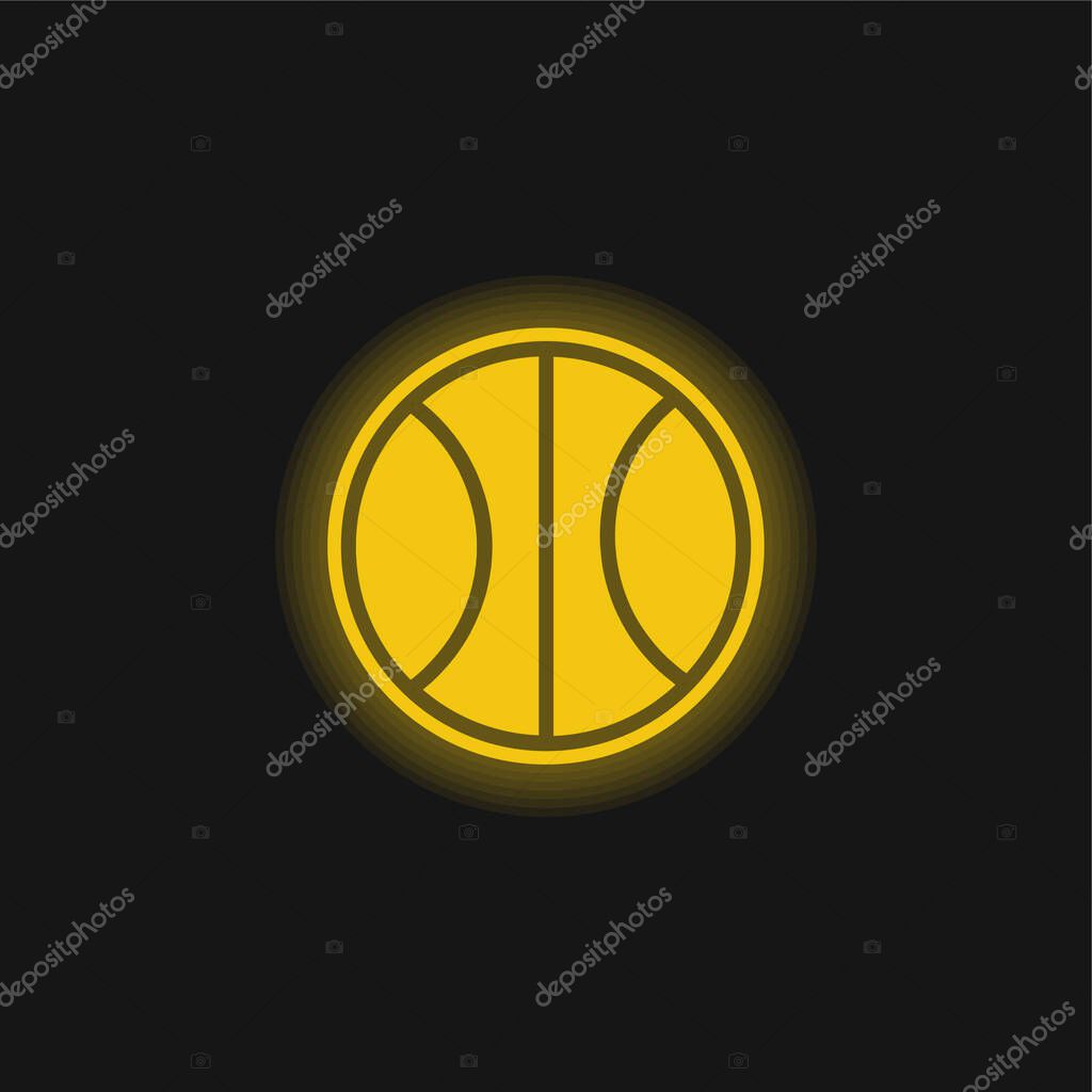 Basketball Ball yellow glowing neon icon