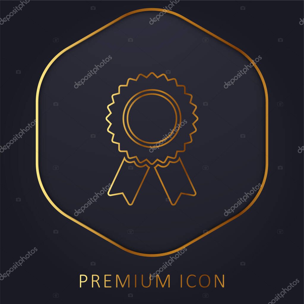 Badge golden line premium logo or icon