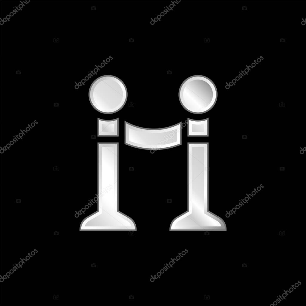 Barrier silver plated metallic icon