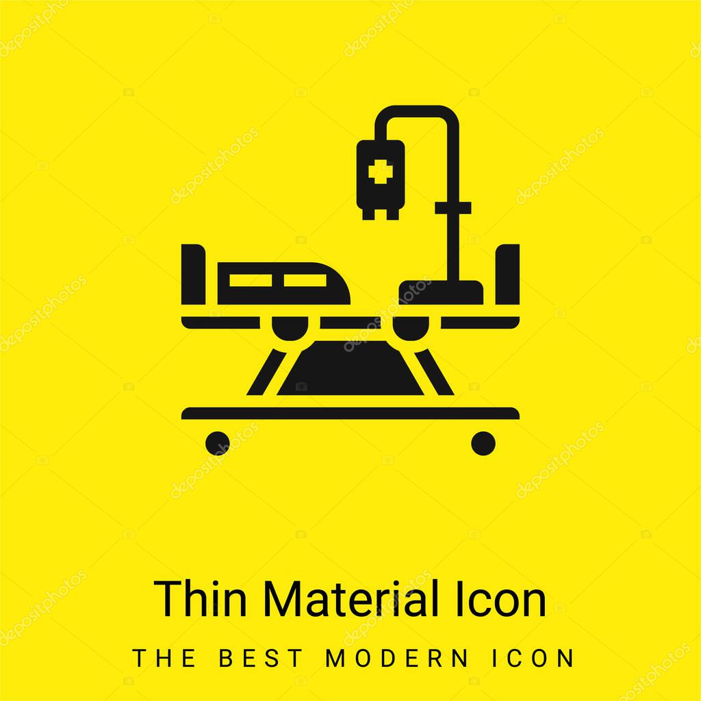 Bed minimal bright yellow material icon