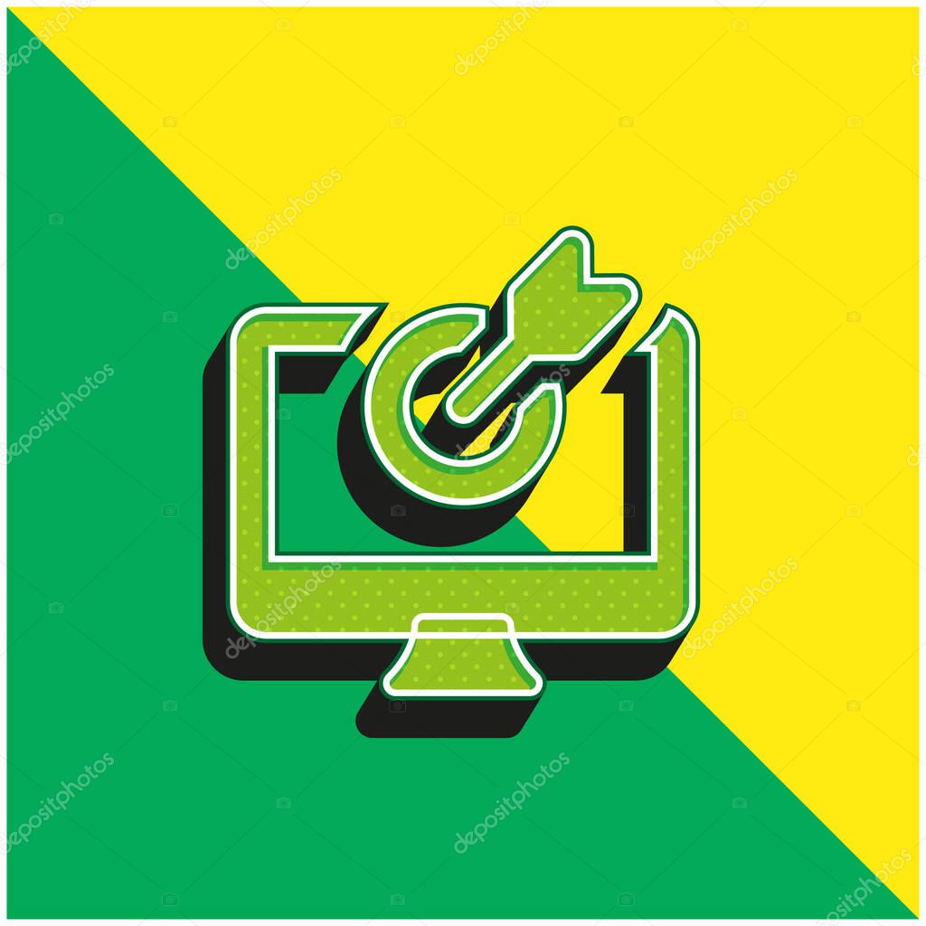 Arrow Green and yellow modern 3d vector icon logo