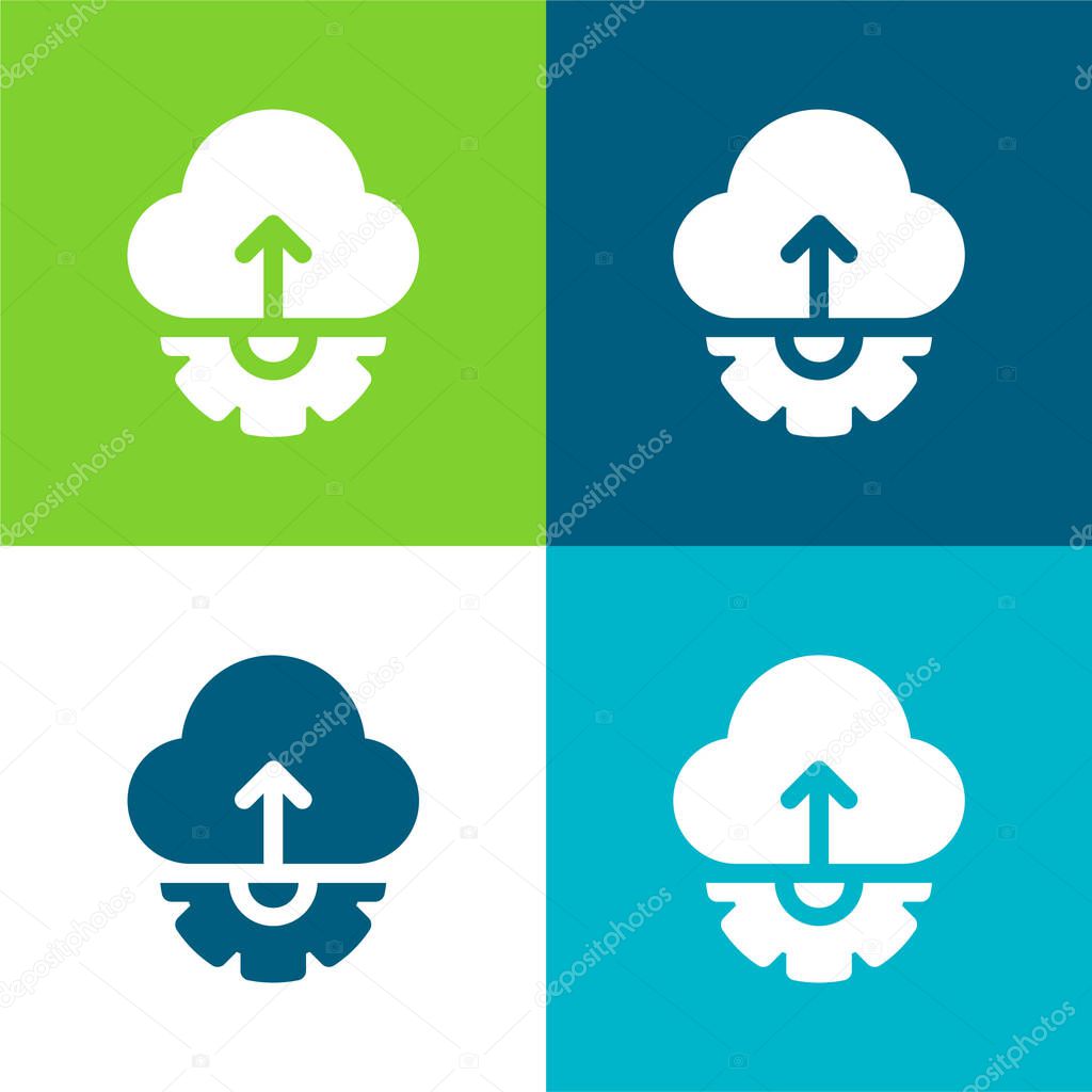 Api Flat four color minimal icon set