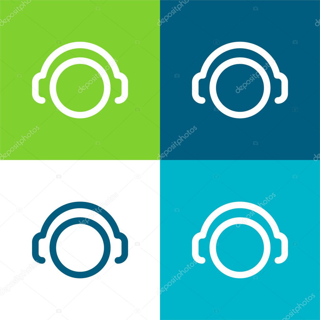 Aircraft Marshall Flat four color minimal icon set