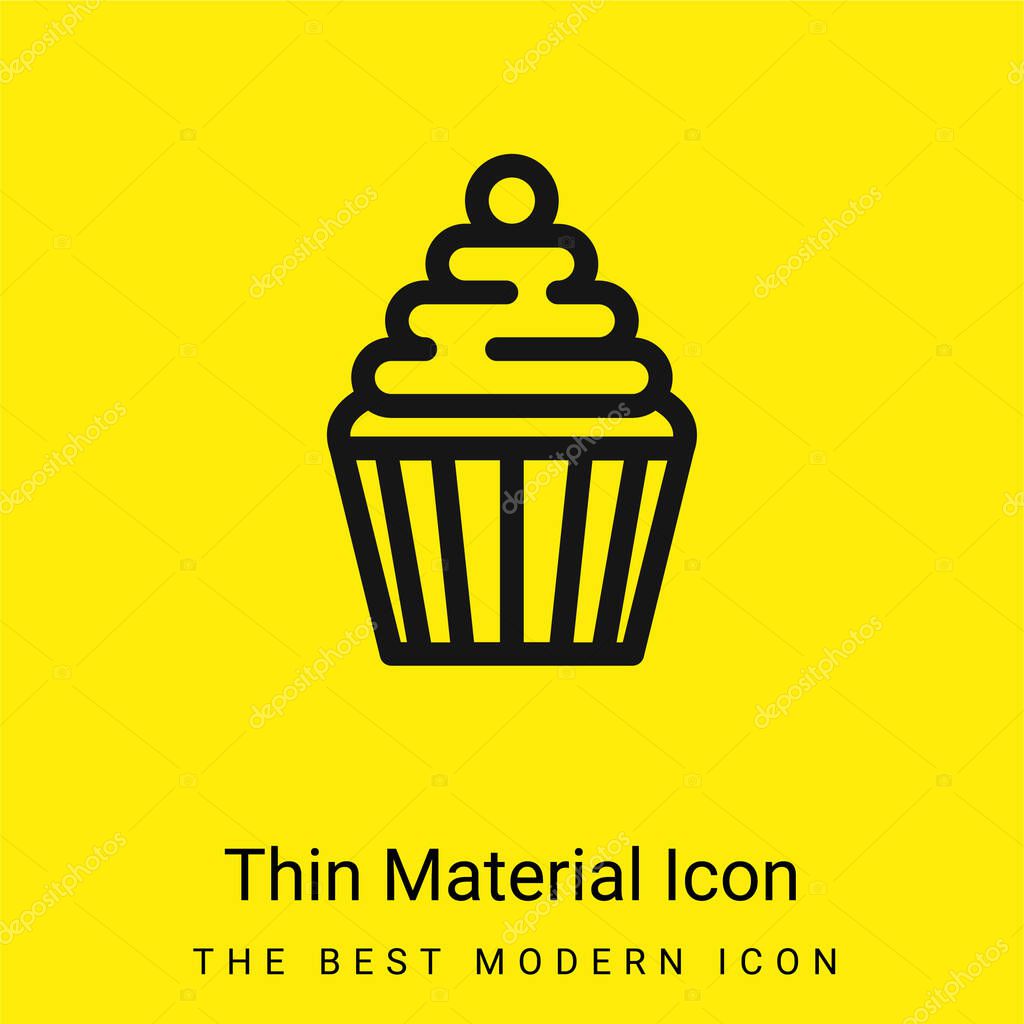 Big Cupcake With Cherry minimal bright yellow material icon