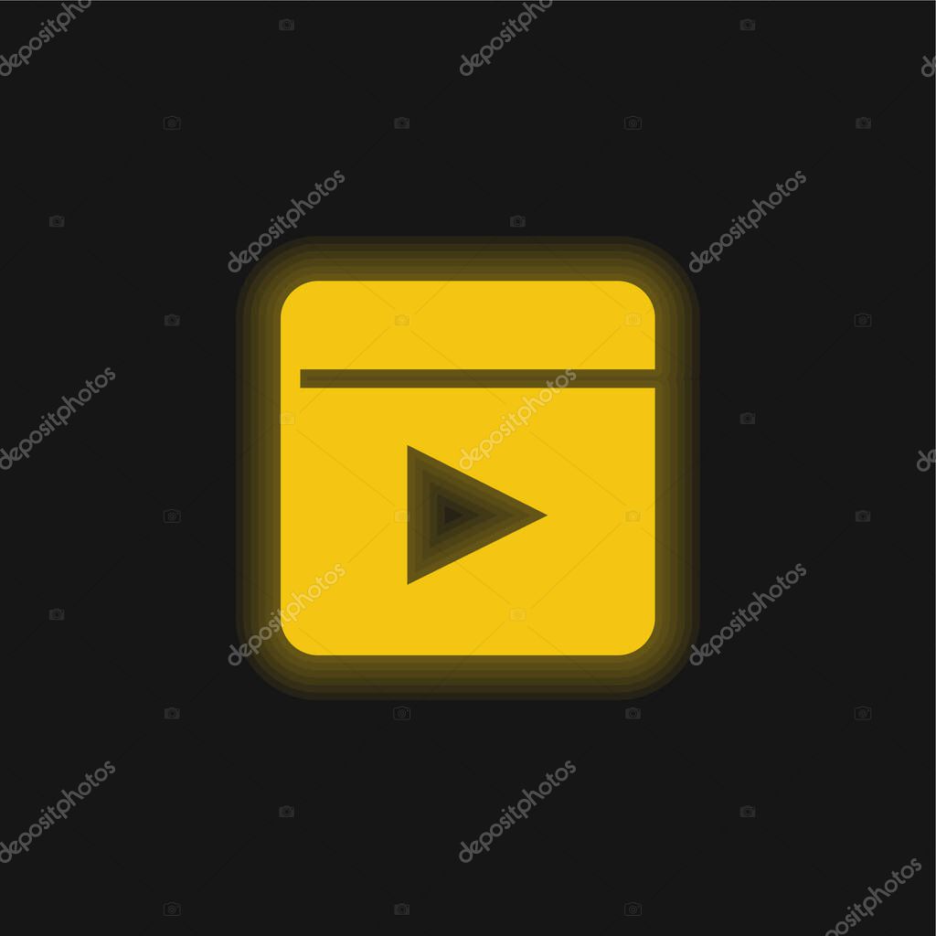 Animation yellow glowing neon icon