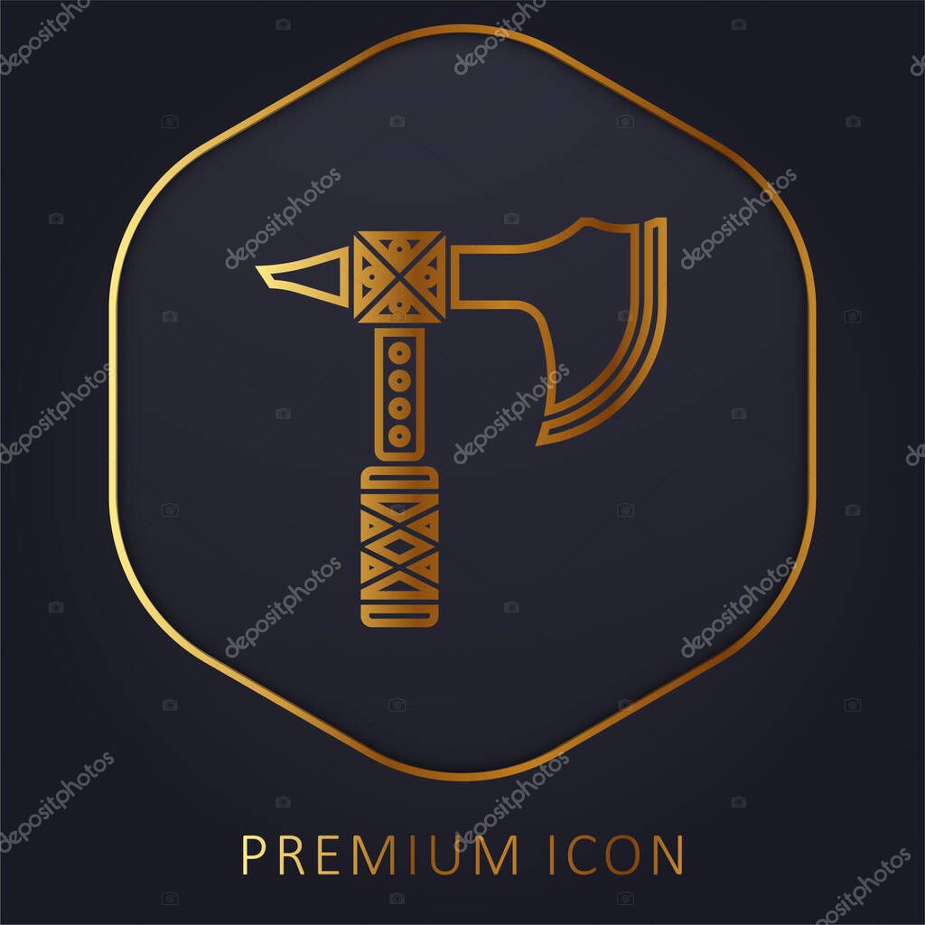 Axe golden line premium logo or icon