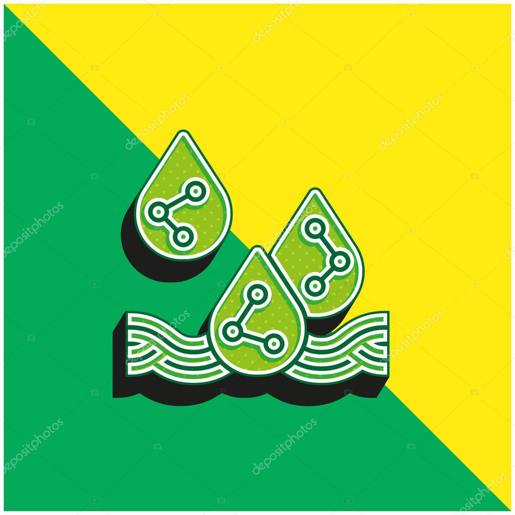 Acid Rain Green and yellow modern 3d vector icon logo