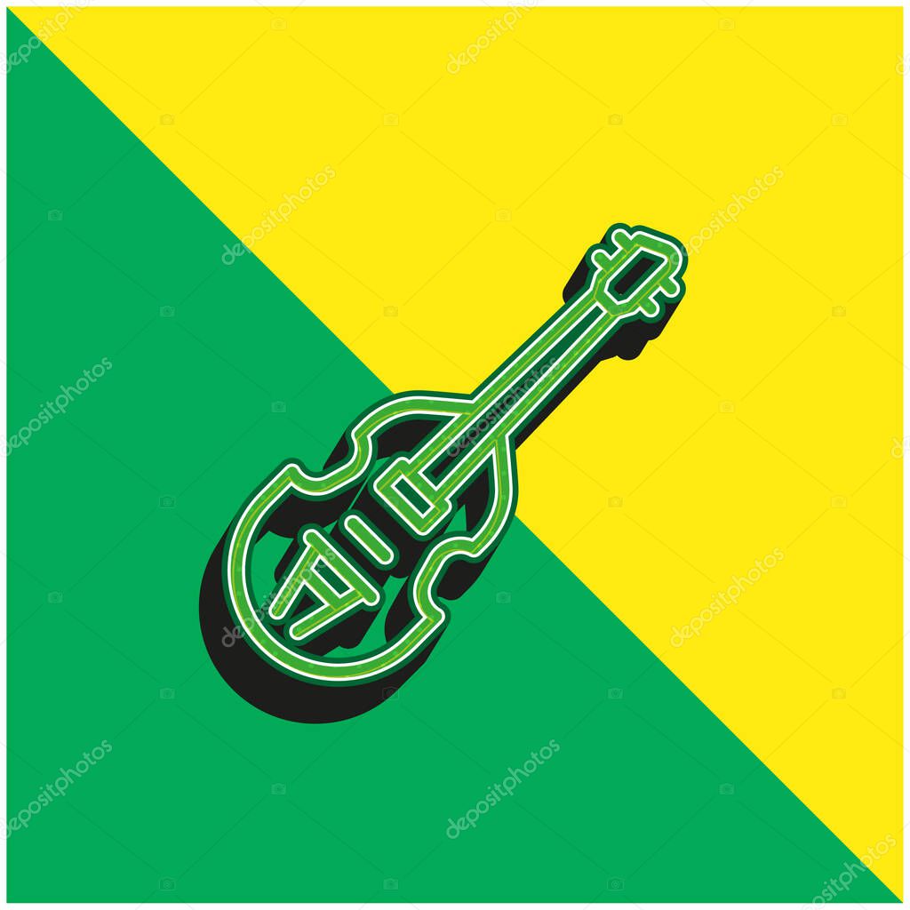 Bass Green and yellow modern 3d vector icon logo