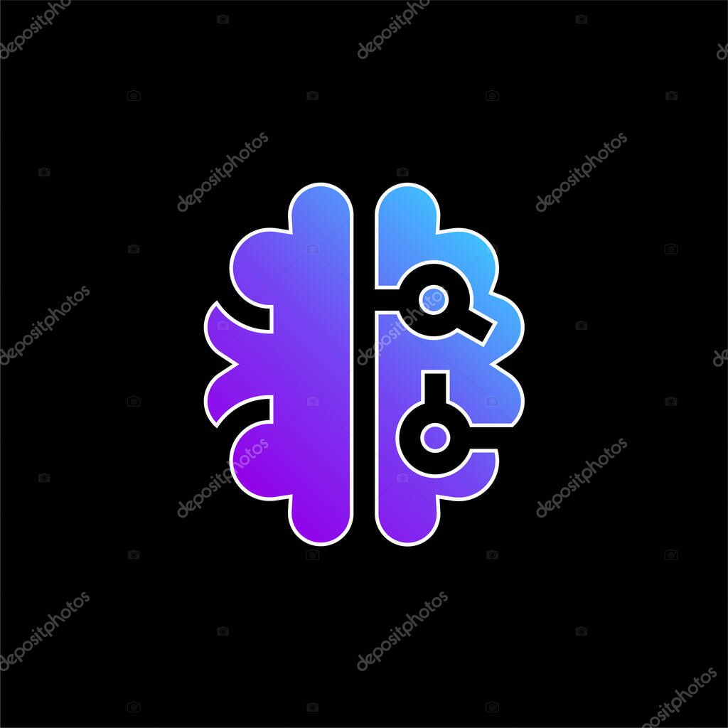 Brain blue gradient vector icon
