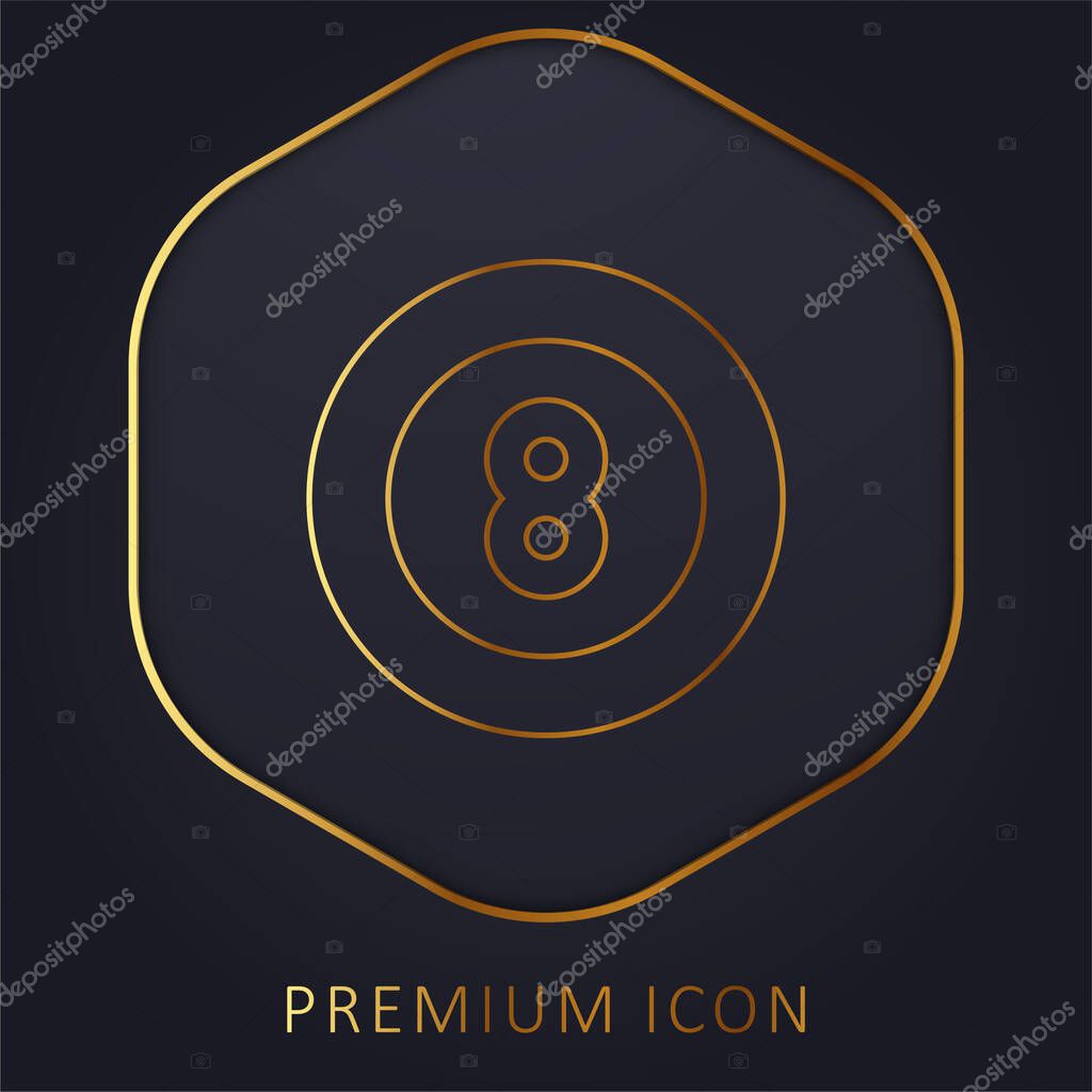 Billiard golden line premium logo or icon