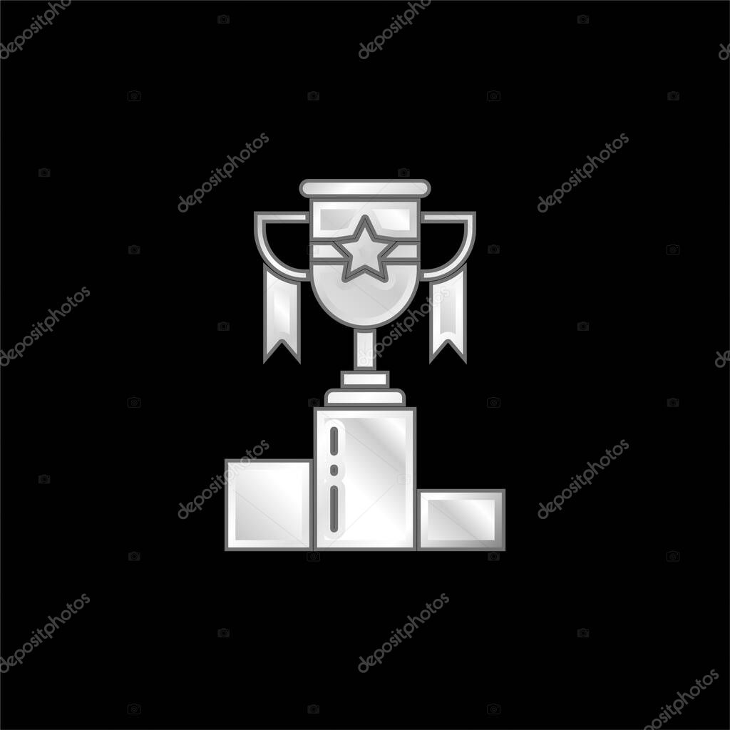 Award silver plated metallic icon