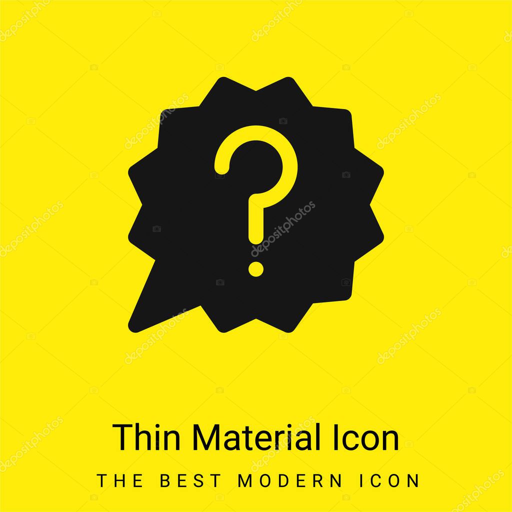 Ask minimal bright yellow material icon