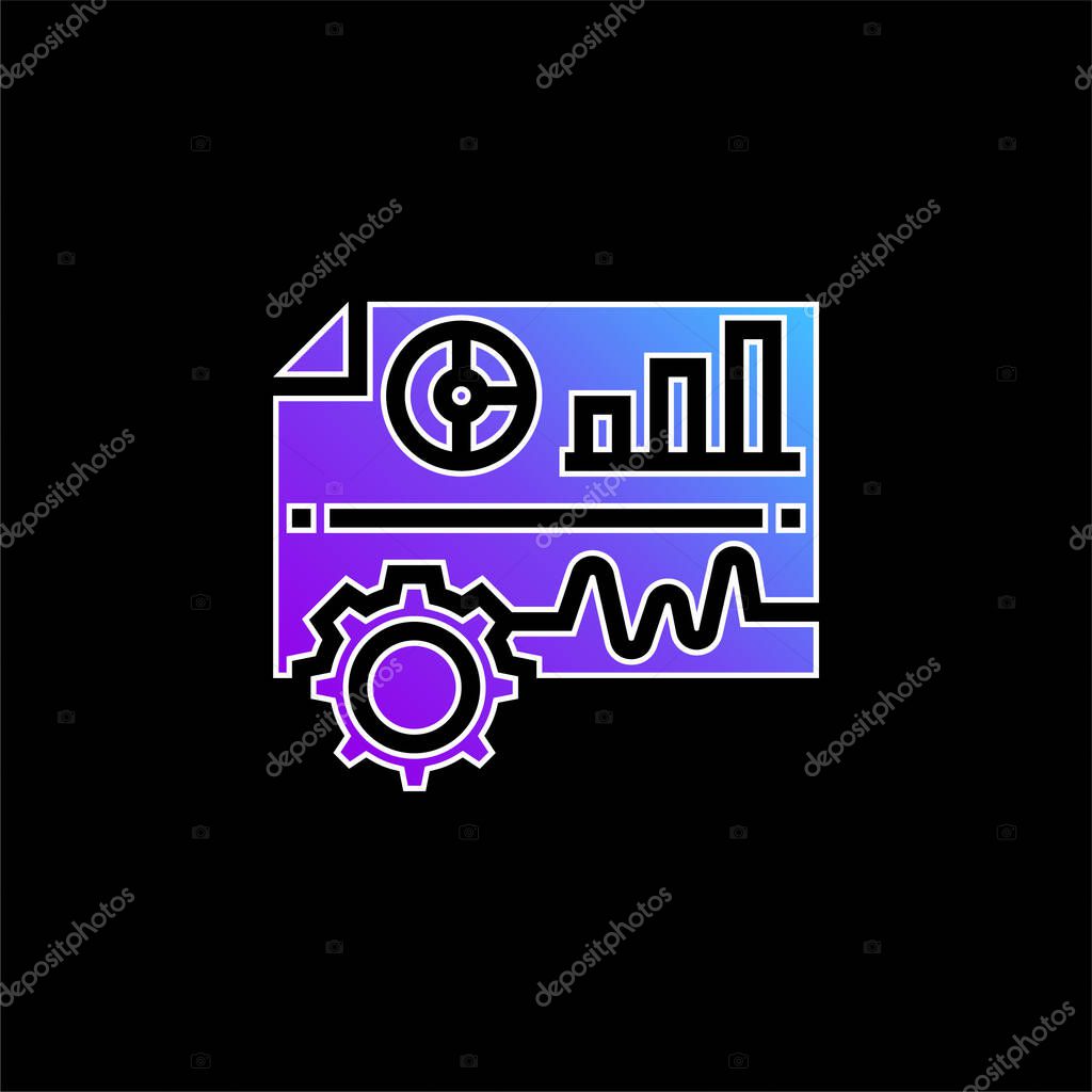 Analysis blue gradient vector icon