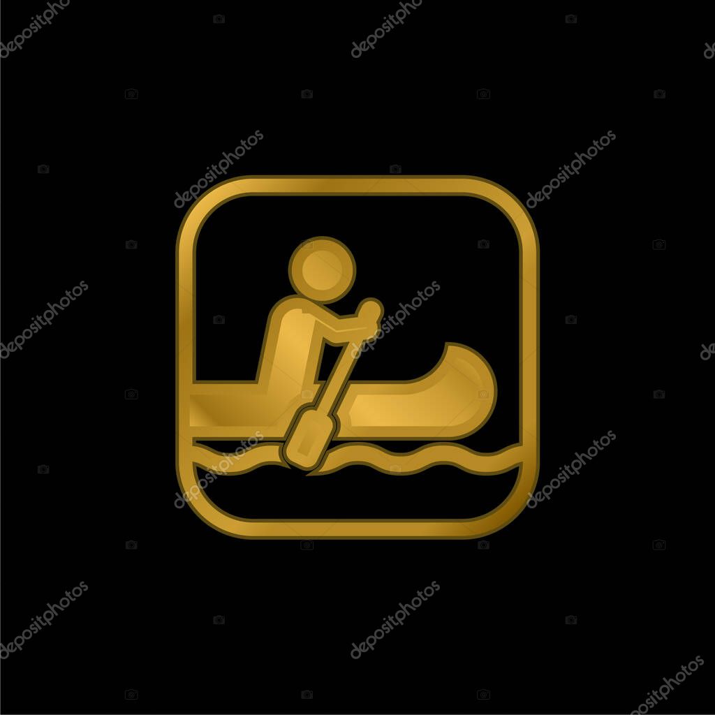 Nautica segno oro placcato icona metallica o logo vettoriale