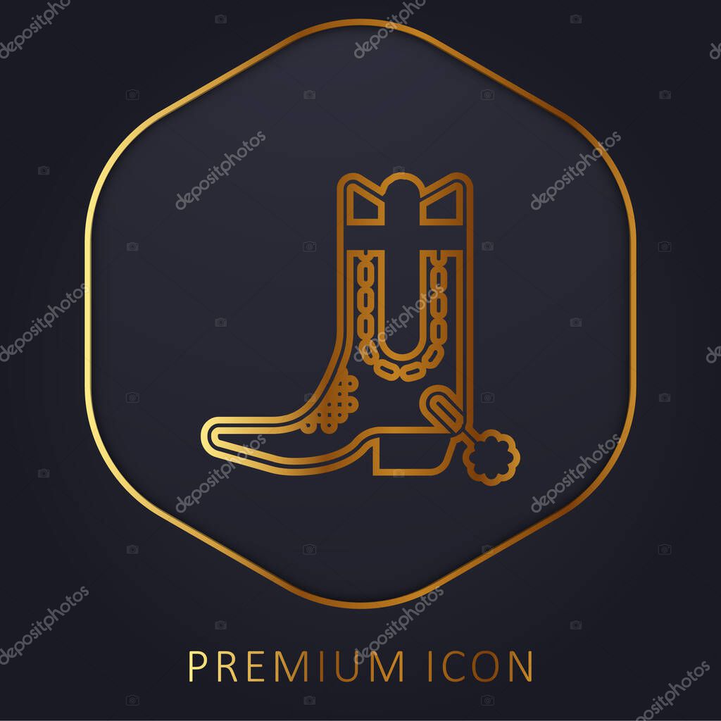 Boot golden line premium logo or icon