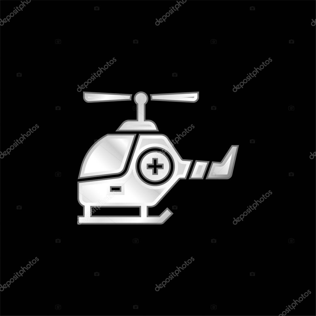 Air Ambulance silver plated metallic icon