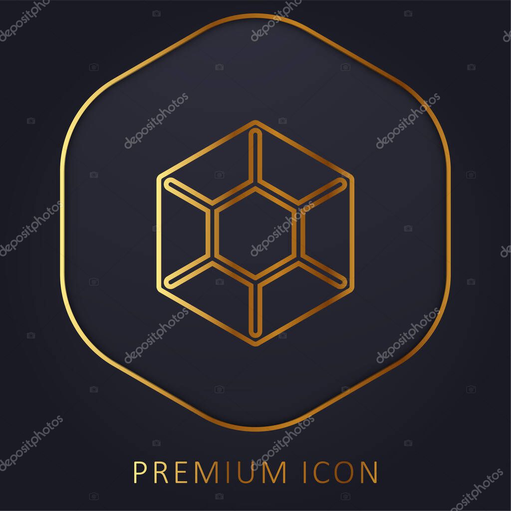 Big Diamond golden line premium logo or icon