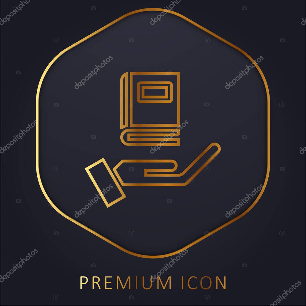 Book golden line premium logo or icon