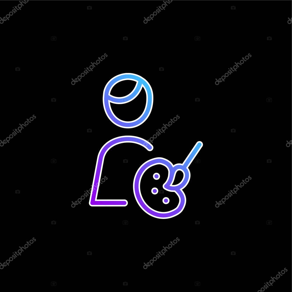 Artist blue gradient vector icon