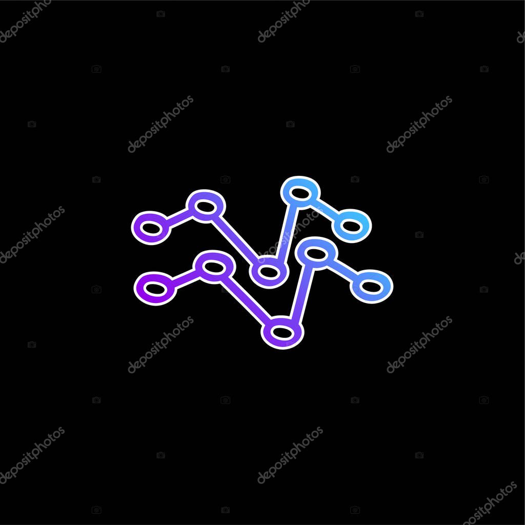 Analytics Hand Drawn Lines blue gradient vector icon