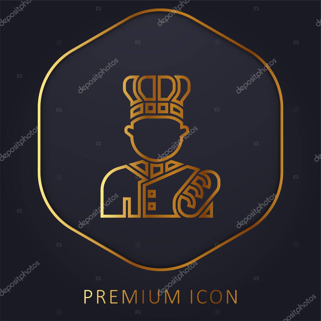 Baker golden line premium logo or icon