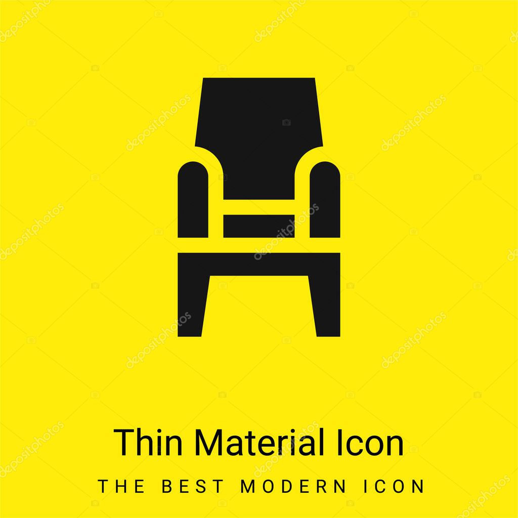 Armchair minimal bright yellow material icon