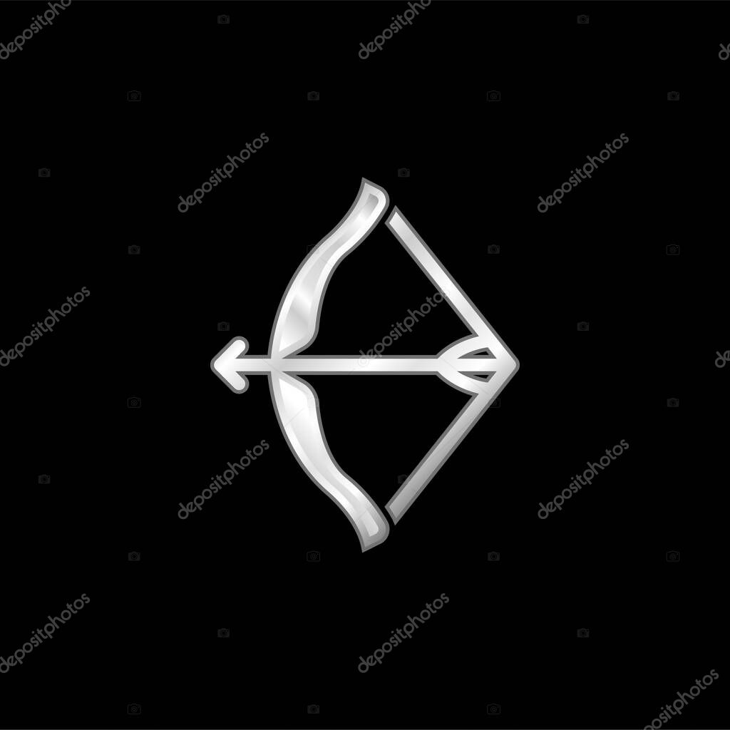 Bow silver plated metallic icon