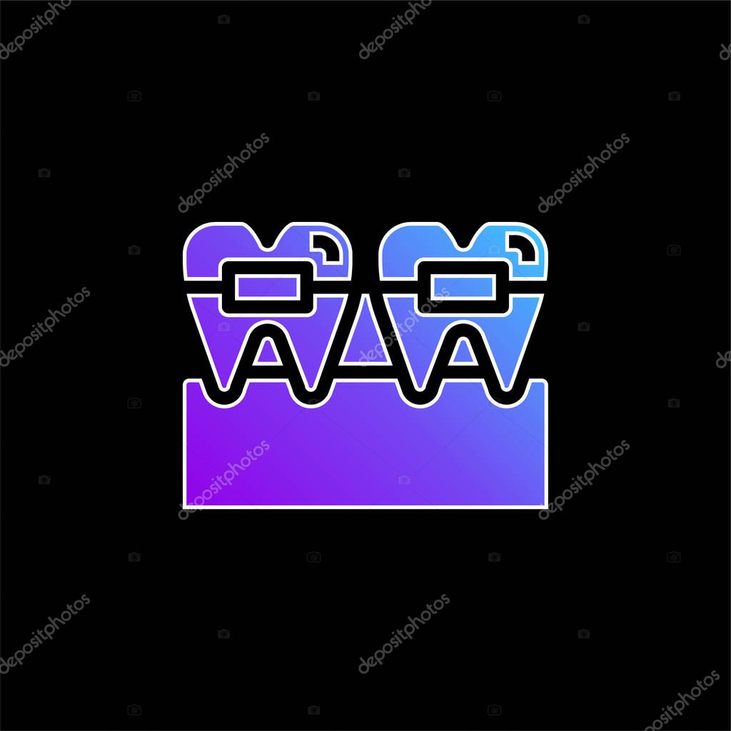 Braces blue gradient vector icon