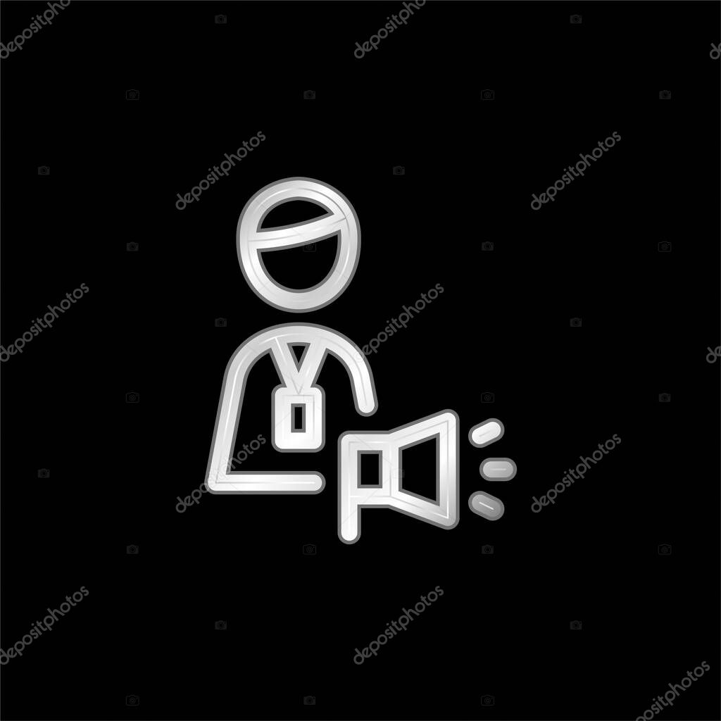 Advertising Agency Account Executive silver plated metallic icon