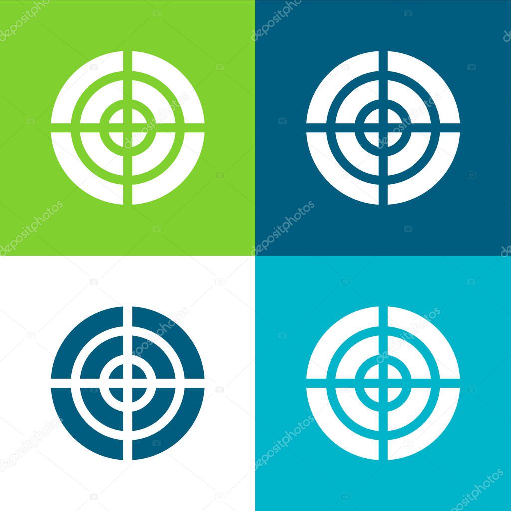 Aim Flat four color minimal icon set