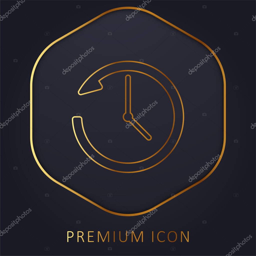 Anti Clockwise golden line premium logo or icon