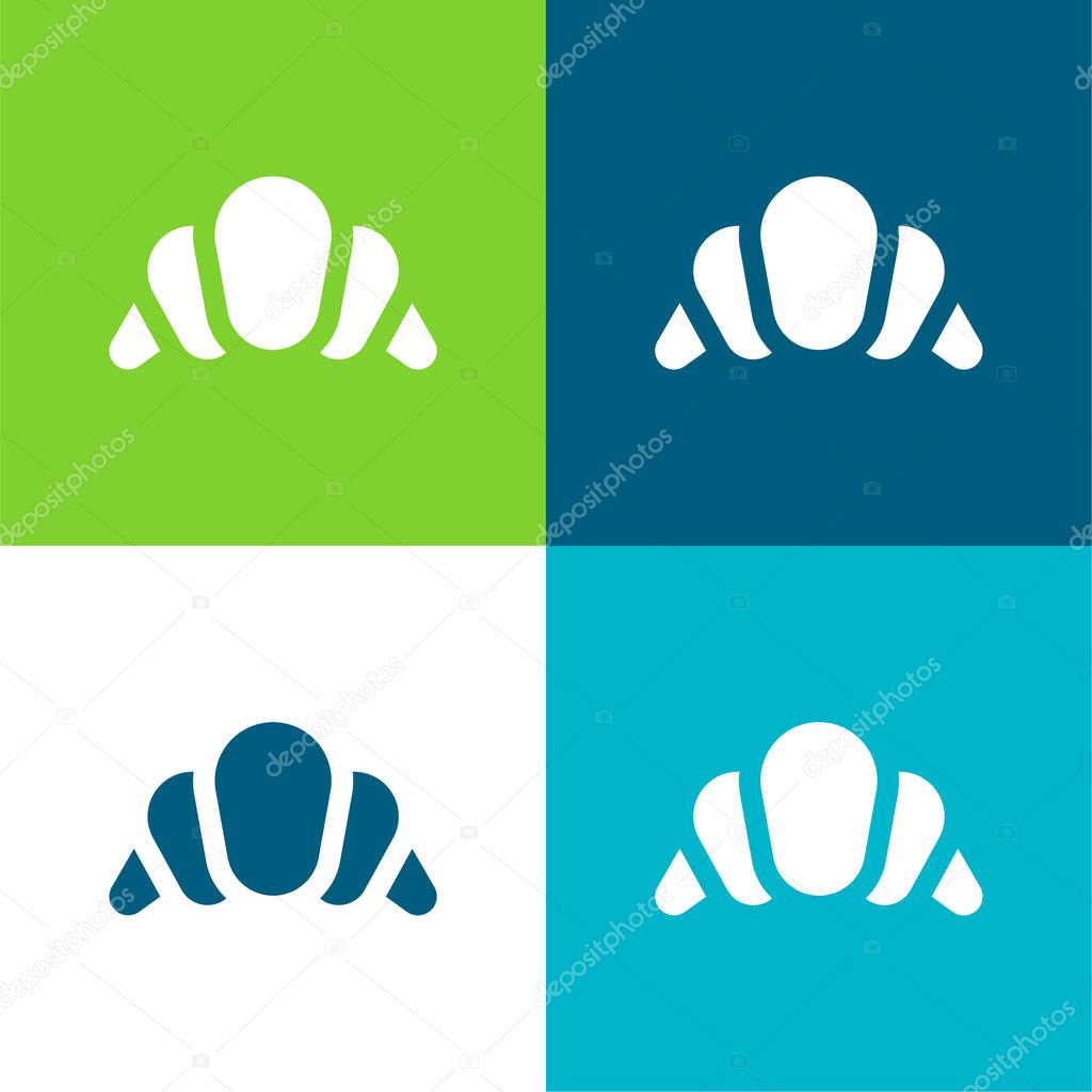 Big Croissant Flat four color minimal icon set