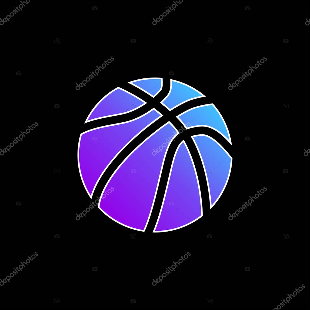 Ball Of Basketball blue gradient vector icon