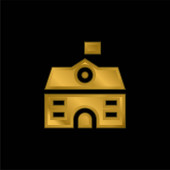 Velký dům pozlacené kovové ikony nebo logo vektor