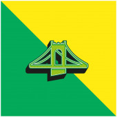 Most Zelená a žlutá moderní 3D vektorové logo ikony