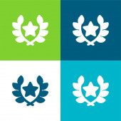 Díj Lakás négy szín minimális ikon készlet