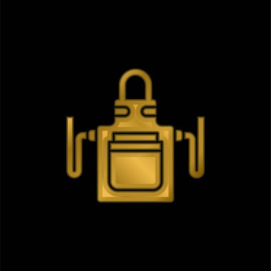 Önlük altın kaplama metalik simge veya logo vektörü