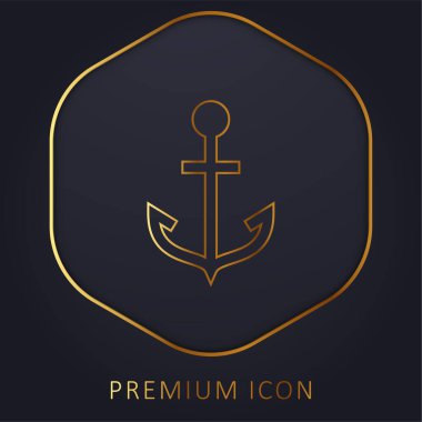 Çapa altın çizgisi prim logosu veya simgesi