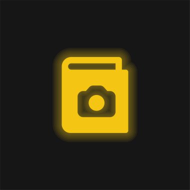 Albüm sarı parlak neon simgesi