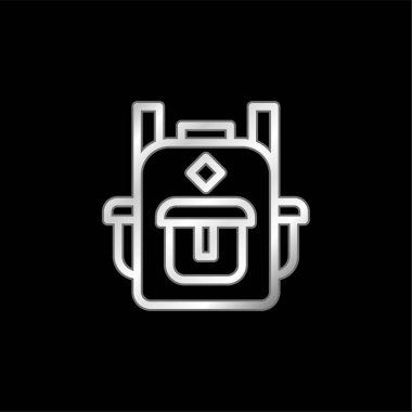 Sırt çantasında gümüş kaplama metalik simge