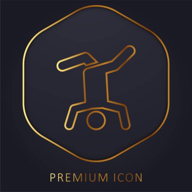 Breakdance altın çizgisi prim logosu veya simgesi