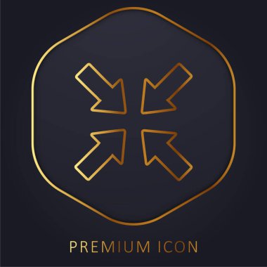Altın çizgi prim logosunu veya simgesini gösteren oklar