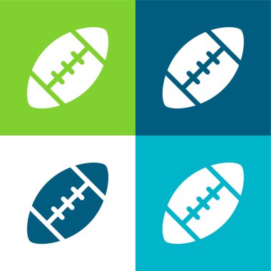 Amerikan Futbolu Düz Dört Renk En düşük simge kümesi