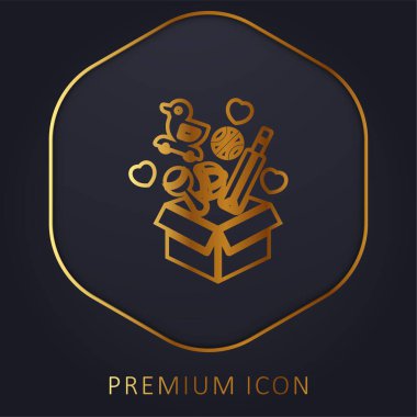 Altın çizgi prim logosu veya simgesi