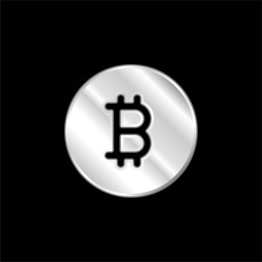 Bitcoin gümüş kaplama metalik simge