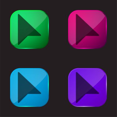 Ok dört renkli cam düğme simgesi